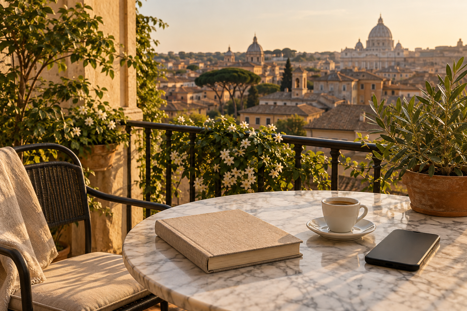 A summer break on a Roman balcony